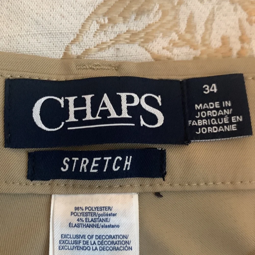Chaps Men's Microfiber Khaki Shorts Size 34 9
